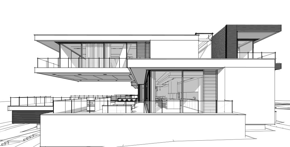 3d,Rendering,Sketch,Of,Modern,Cozy,House,By,The,River Modern konut tasarım görseli